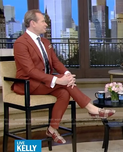 Carson Kressley's plaid loafers on Live with Kelly and Mark
