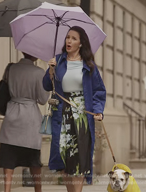 Charlotte's floral print skirt on And Just Like That