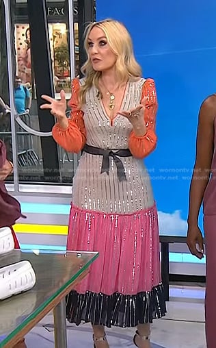 Chassie’s sequin stripe colorblock dress on Today