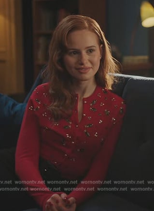 Cheryl's gem embellished cardigan on Riverdale