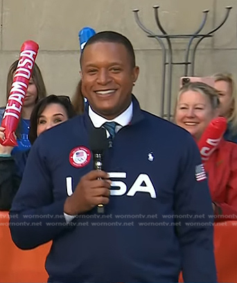 Craig's navy Team USA half zip sweatshirt on Today