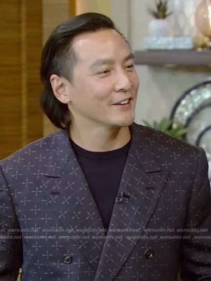 Daniel Wu's printed blazer on Live with Kelly and Mark