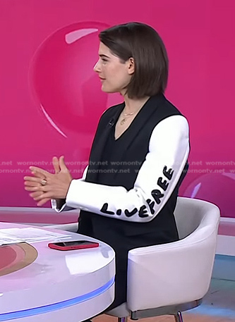 Daryn Carp's black Livefree blazer on Today