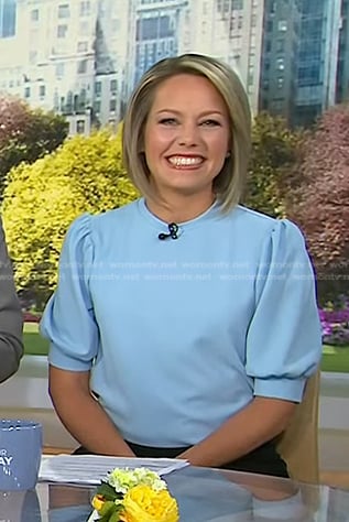 Dylan's blue puff sleeve top on Today