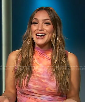 Emily's pink tie dye sleeveless top on Access Hollywood