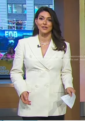 Erielle's white double breasted blazer on Good Morning America