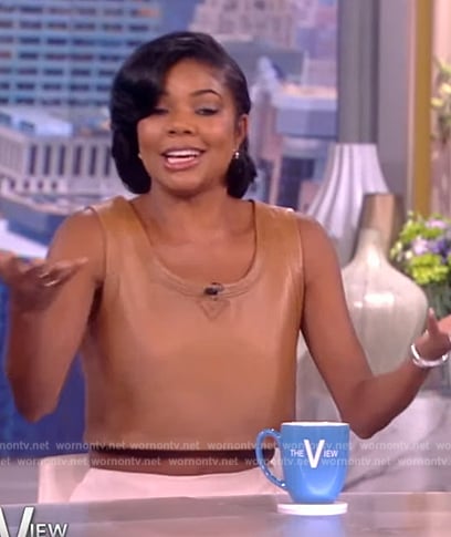 Gabrielle Union's brown leather tank on The View