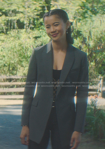 George's grey blazer on Nancy Drew