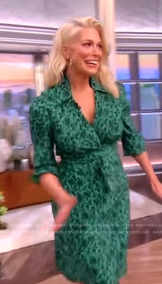Hannah Waddingham's green floral print dress on The View