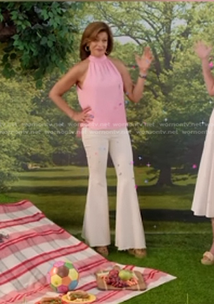 Hoda's whtie flare pants on Today