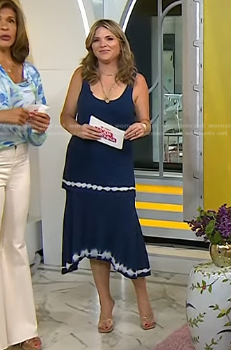 Jenna's blue tie dye sleeveless dress on Today