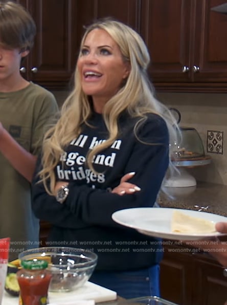 Jennifer's printed sweatshirt on The Real Housewives of Orange County