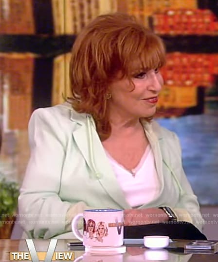 Joy's mint hooded blazer on The View