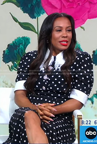 Karen Pittman's black polka dot dress on Good Morning America