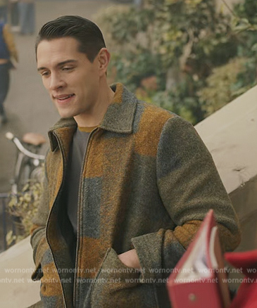 Kevin's gray and yellow wool jacket on Riverdale