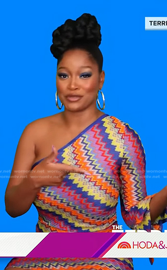 Keke Palmer's zig zag print one-shoulder dress on Today