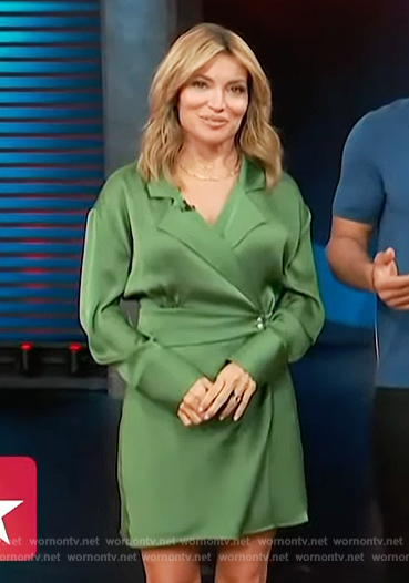 Kit's green satin dress on Access Hollywood