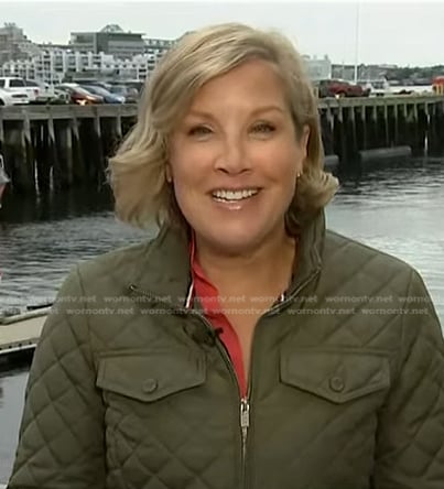 Kristen Dahlgren's green quilted jacket on Today