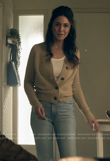 Lana's beige v-neck cardigan on Superman and Lois
