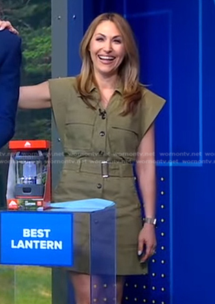 Lori's khaki belted utility shirtdress on Good Morning America