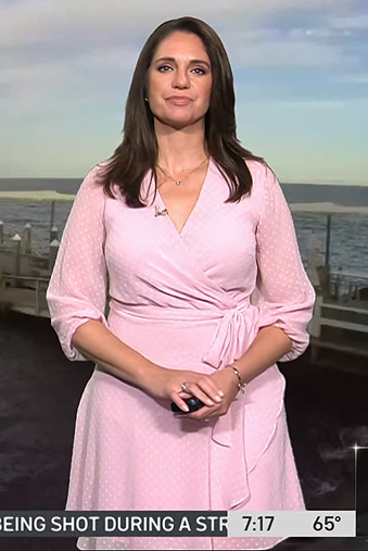 Maria's pink polka dot wrap dress on Today