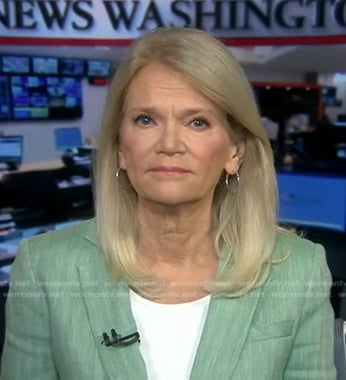 Martha's green striped blazer on Good Morning America