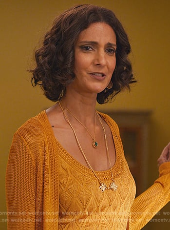 Nalini's gold necklace on Never Have I Ever