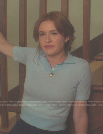 Nancy's blue polo top on Nancy Drew