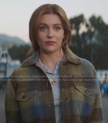 Nancy's green plaid jacket on Nancy Drew