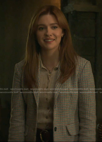 Nancy's houndstooth blazer on Nancy Drew