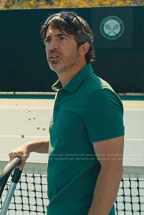 Nathan's green polo shirt on Based on a True Story