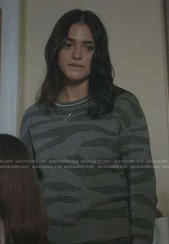 Olive's grey zebra print sweater on Manifest