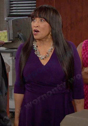 Paulina's purple wrap dress on Days of our Lives