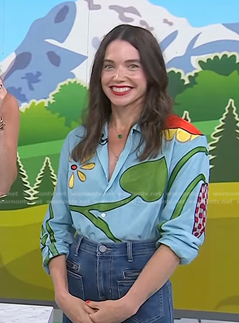 Rachel Krupa's blue floral embroidered shirt on Today