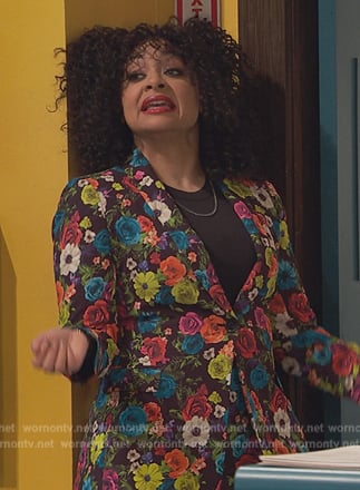 Raven's floral print suit on Ravens Home