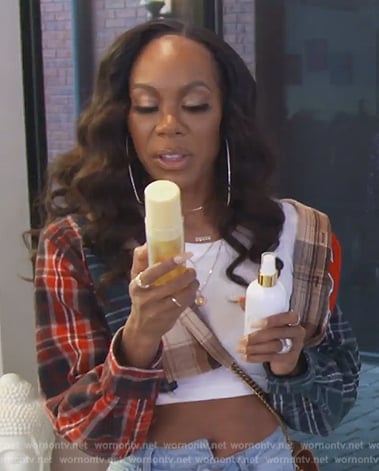 Sanya's mixed plaid crop top on The Real Housewives of Atlanta
