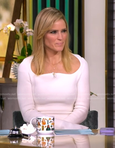 Sara's white bell sleeve midi dress on The View