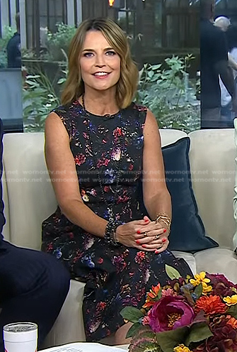 Savannah's black floral midi dress on Today