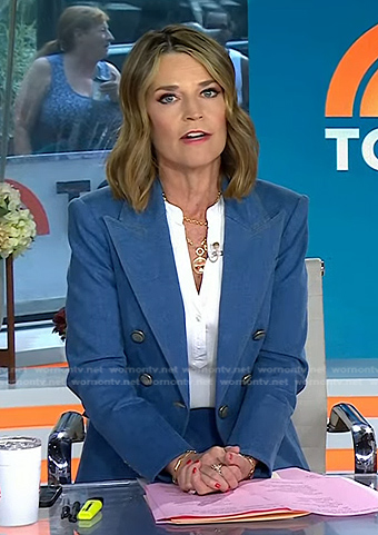 Savannah's denim blazer and pants on Today