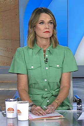 Savannah's green utility shirtdress on Today