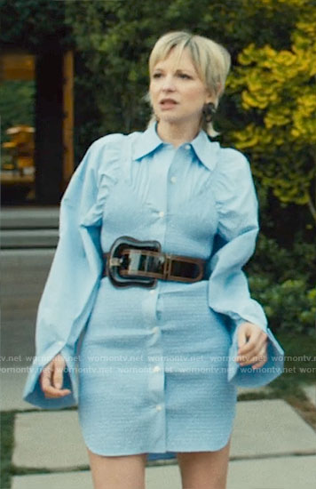 Serena's blue smocked shirtdress on Based on a True Story