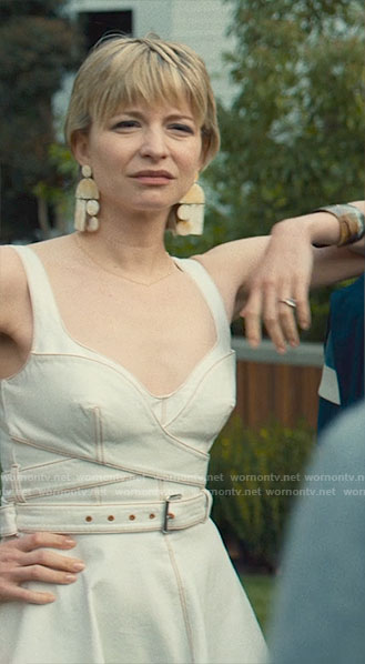 Serena's white wraparound dress on Based on a True Story