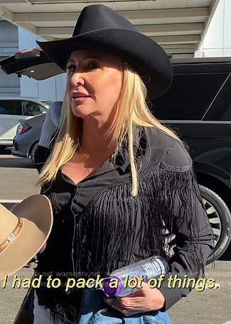 Shannon's black fringe shirt on The Real Housewives of Orange County