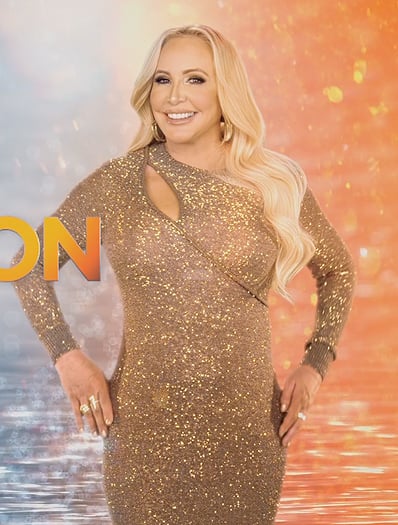 Shannon's metallic cutout intro dress on The Real Housewives of Orange County