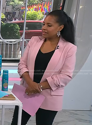 Sheinelle's pink ruched sleeve blazer on Today