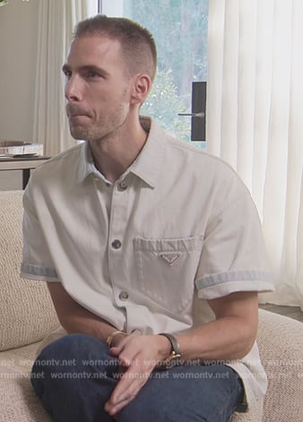 Simon's short sleeve Prada logo shirt on The Kardashians