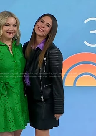 Soleil Moon Frye's black leather moto jacket on Today