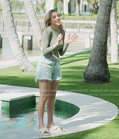 Sophia's white slides on The Family Stallone