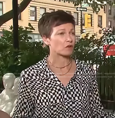 Stephanie's checkered button down shirt on NBC News