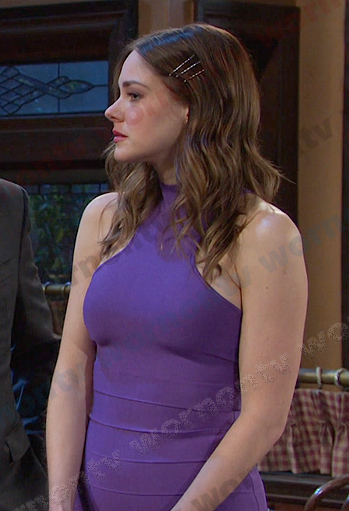 Stephanie's purple bandage sleeveless mini dress on Days of our Lives